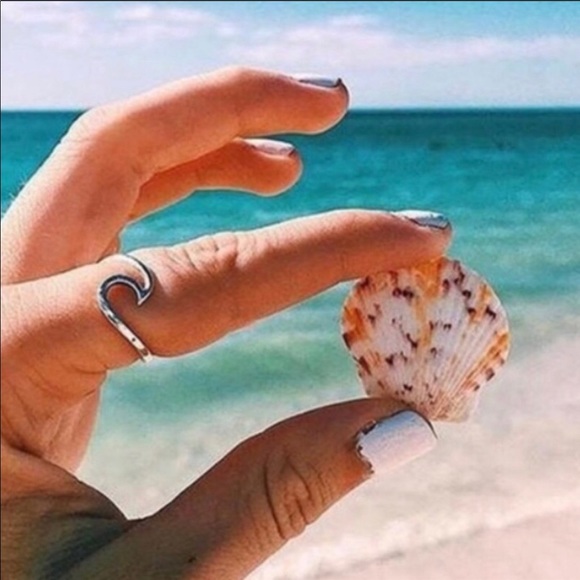 BOGO50% Silver Beach Wave Trendy Ring - Picture 6 of 7